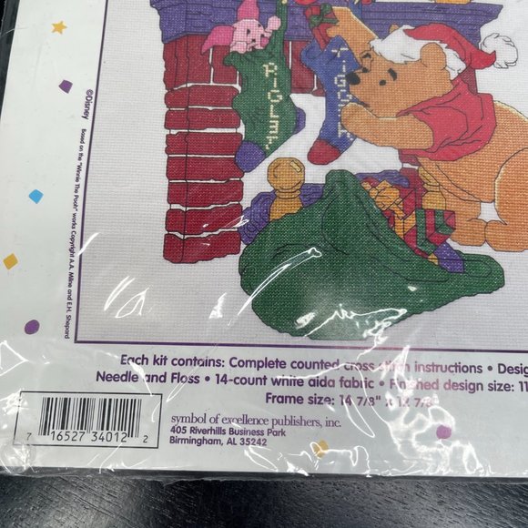Disney "SANTA POOH" Counted Cross Stitch Kit New - Picture 2 of 5